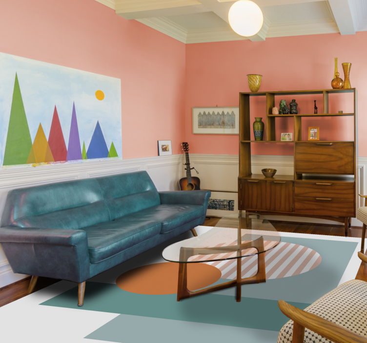 moderný vinylový koberec slnečné geometrické kruhy - Tenstickers