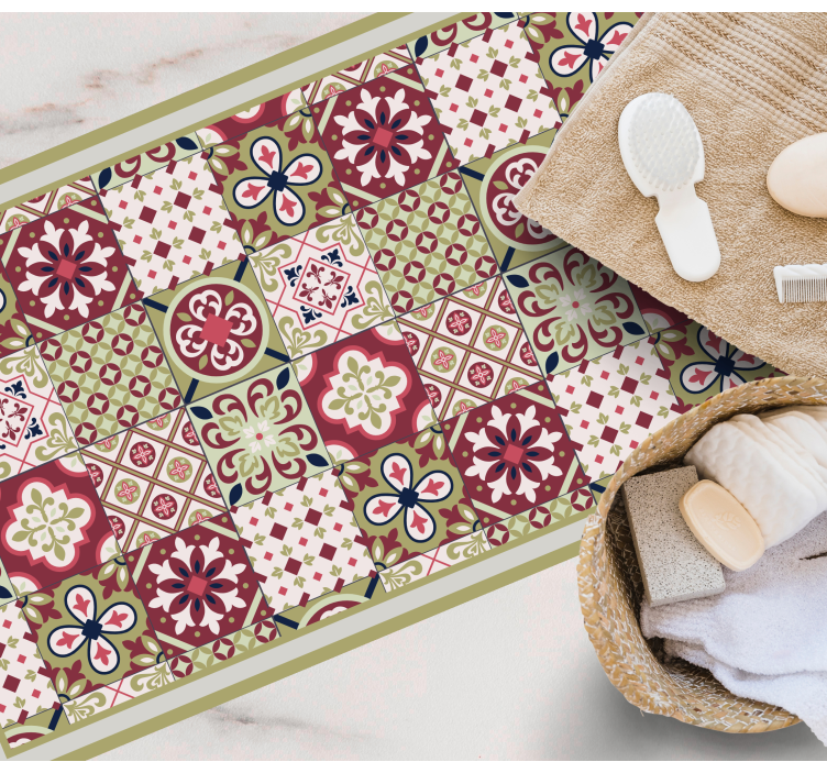 vinylový koberec do kúpelne farebné vzorované motívy - Tenstickers