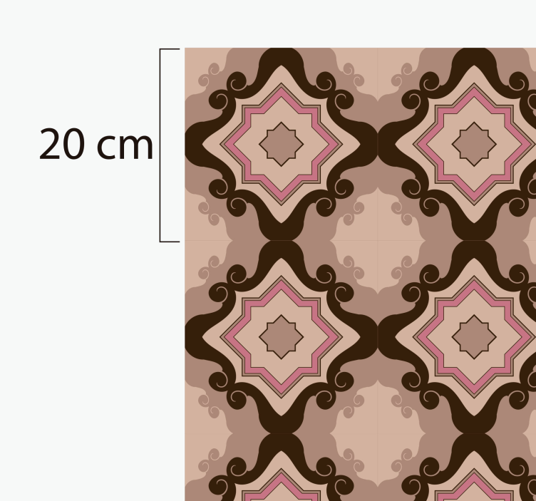 Nádherné barokové dlaždice vintage vinylový koberec - Tenstickers