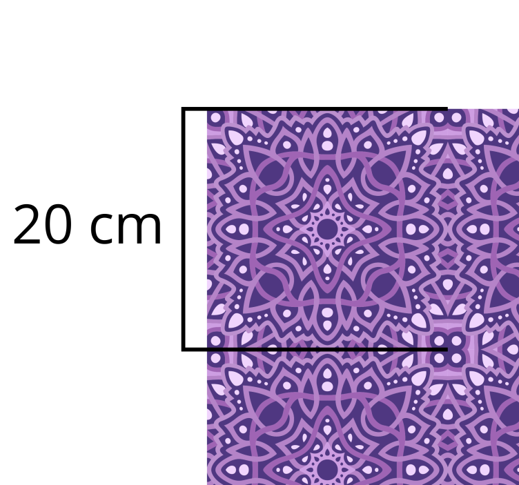 Mandala fialové dlaždice mandala vinylový koberec - Tenstickers