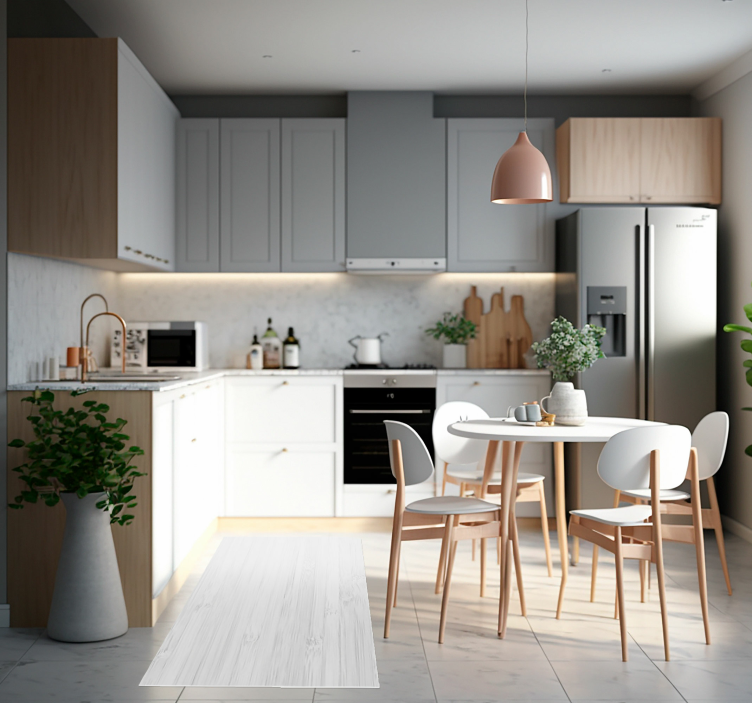 Kuchynský vinylový koberec z bieleho dreva - Tenstickers