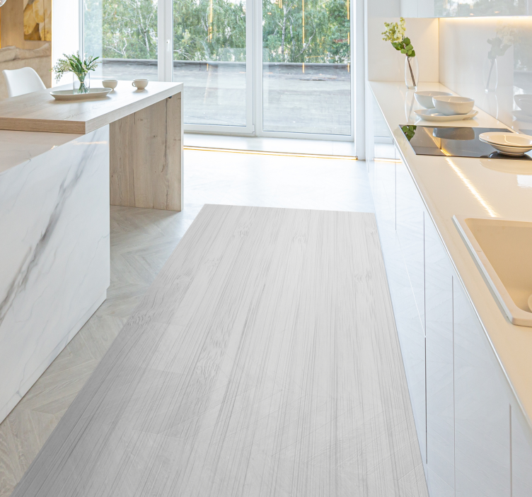 Kuchynský vinylový koberec z bieleho dreva - Tenstickers