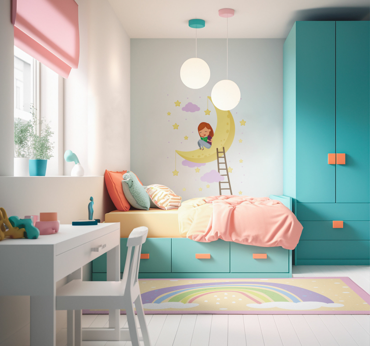 úžasný dúhový detský vinylový koberec - Tenstickers