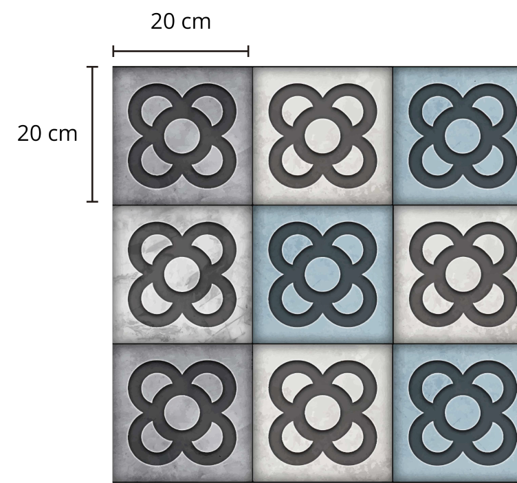 Barcelona pouličné dlaždice v štýle moderného vinylového koberca - Tenstickers