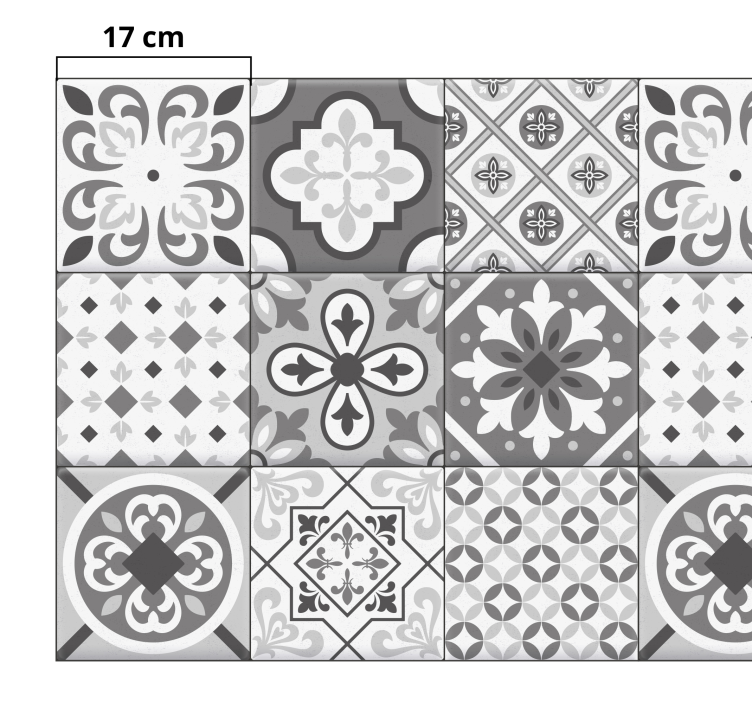 Hidraulický efekt dlaždice šedá farba dlaždice koberec - Tenstickers