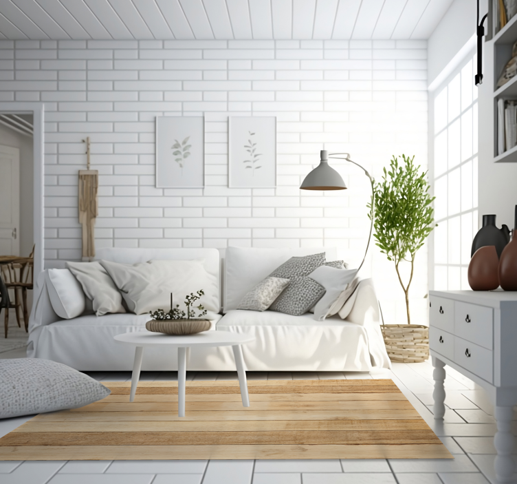 Vinylový koberec svetlých farieb na drevené dosky - Tenstickers