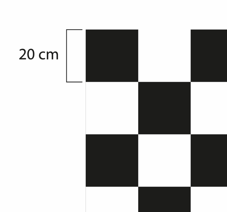 šachovnicový čierno-biely koberec - Tenstickers