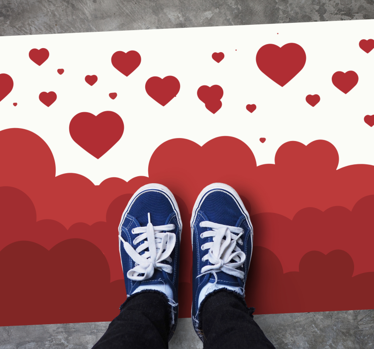 vinylový koberec do spálne vzor srdiečok - Tenstickers