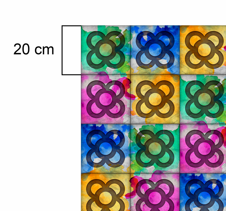 Vinylový koberec retro farebné dlaždice panot - Tenstickers