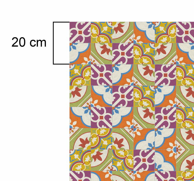 Vinylový koberec retro vzorové dlaždice - Tenstickers