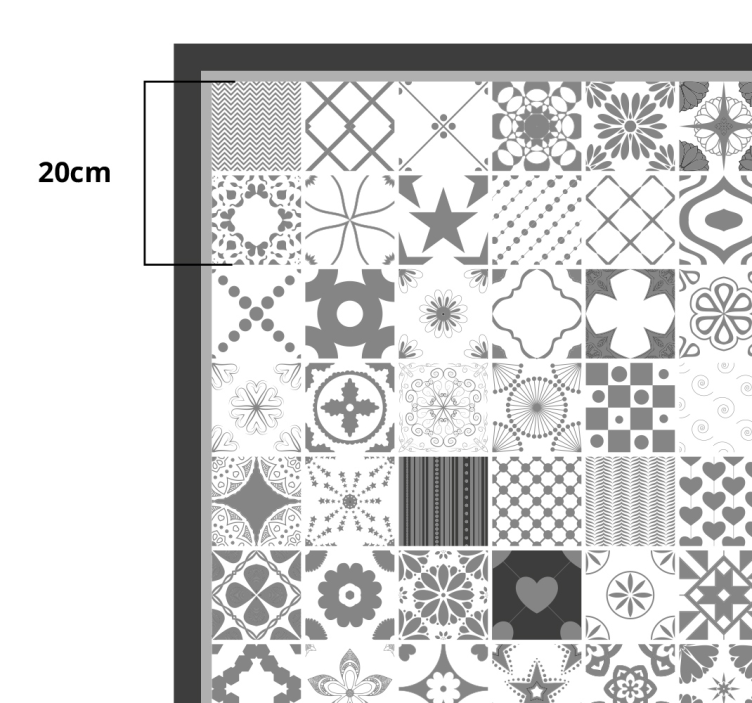 koberec do kúpelne z vinylu trujillo šedé dlaždice - Tenstickers