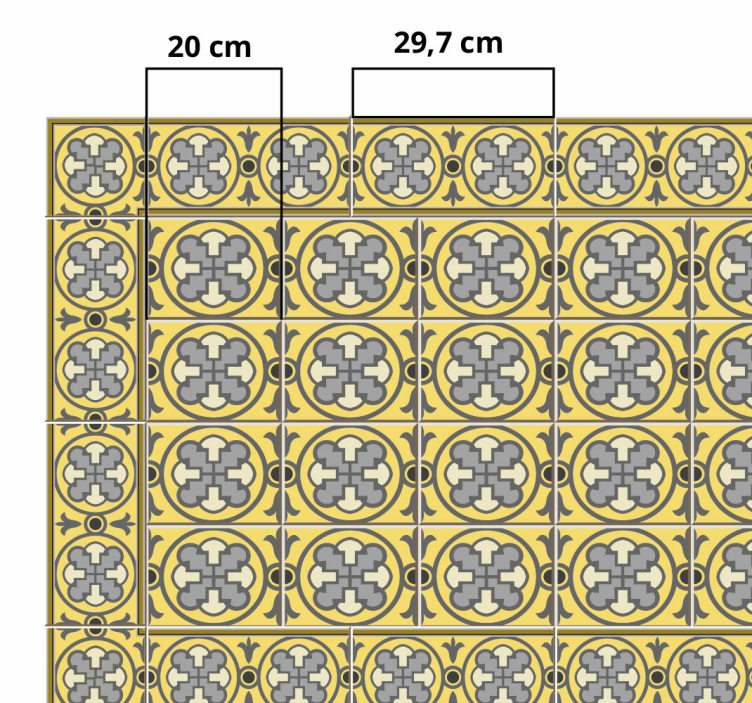 Vinylový koberec kuchyňa šedé tóny a žltá - Tenstickers