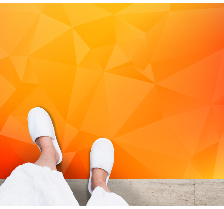 Abstraktné oranžové geometrické tvary moderný koberec - Tenstickers