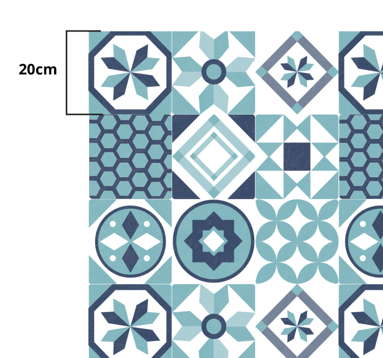 Tmavomodré ozdobné dlaždice - Tenstickers