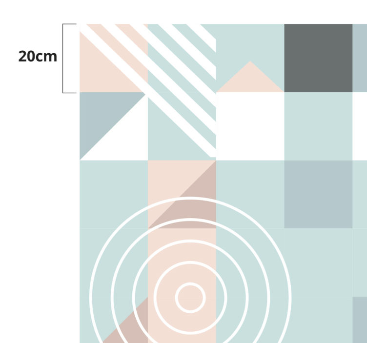 Vinylový koberec severské geometrické pastelové tóny - Tenstickers