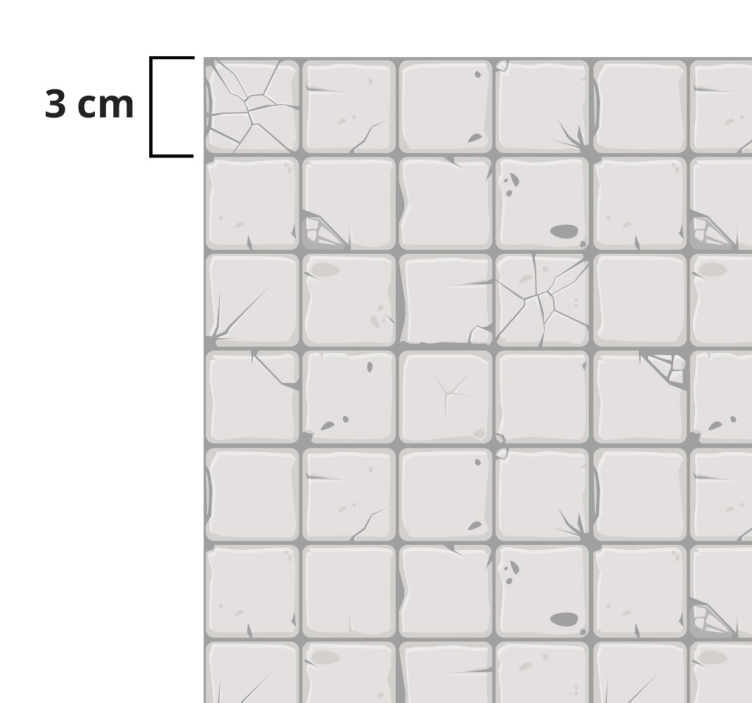 vinylový koberec kachličky svetlosivé staré dlaždice - Tenstickers