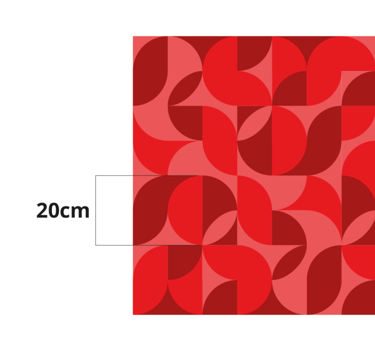vinylový koberec do obývačky červené retro - Tenstickers