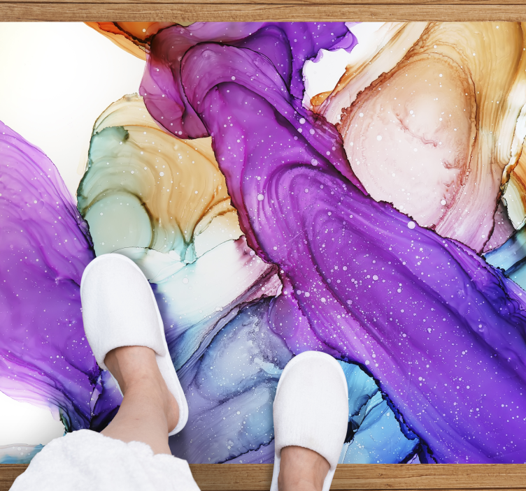 Abstraktné farby kombinujú koberec do spálne - Tenstickers