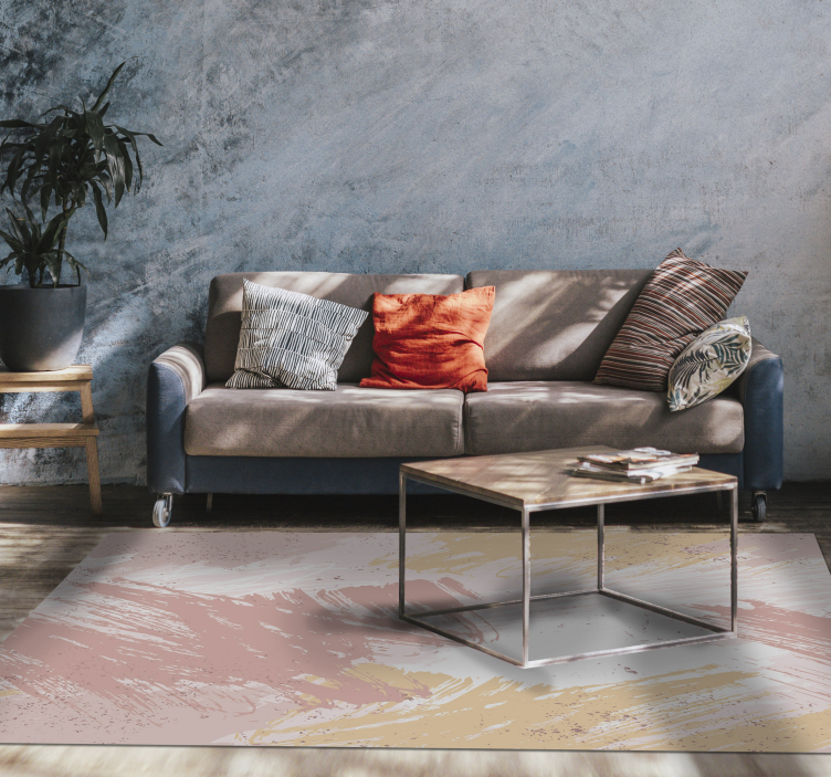 Abstraktný ružový moderný vinylový koberec - Tenstickers