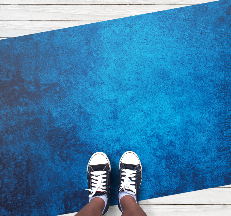 Abstraktný tmavomodrý moderný vinylový koberec - Tenstickers