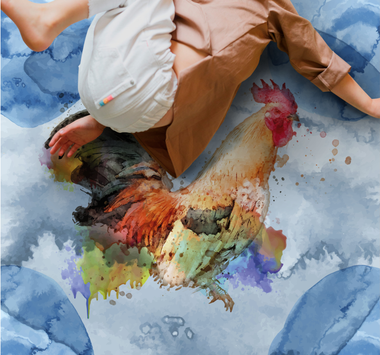 Vinylový koberec kohútom maľovaný kohút - Tenstickers