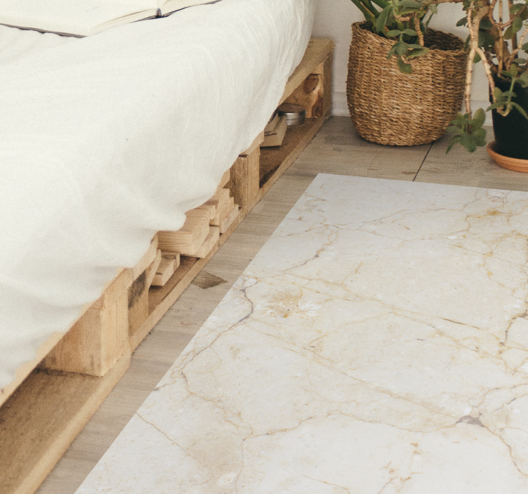 Biely klasický kamenný vinylový koberec s efektom mramoru - Tenstickers