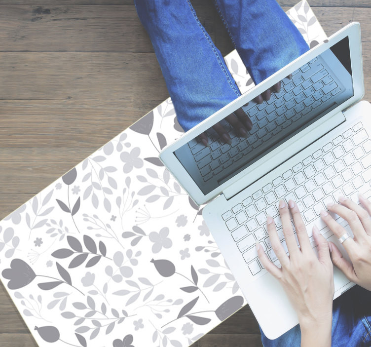 Biely sivý vzor vinylový koberec moderný koberec - Tenstickers