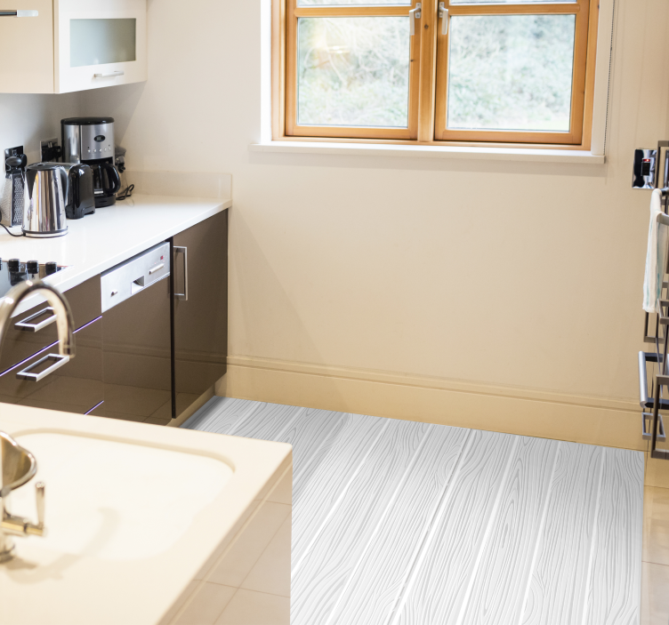 Biely drevený doskový vinylový koberec - Tenstickers