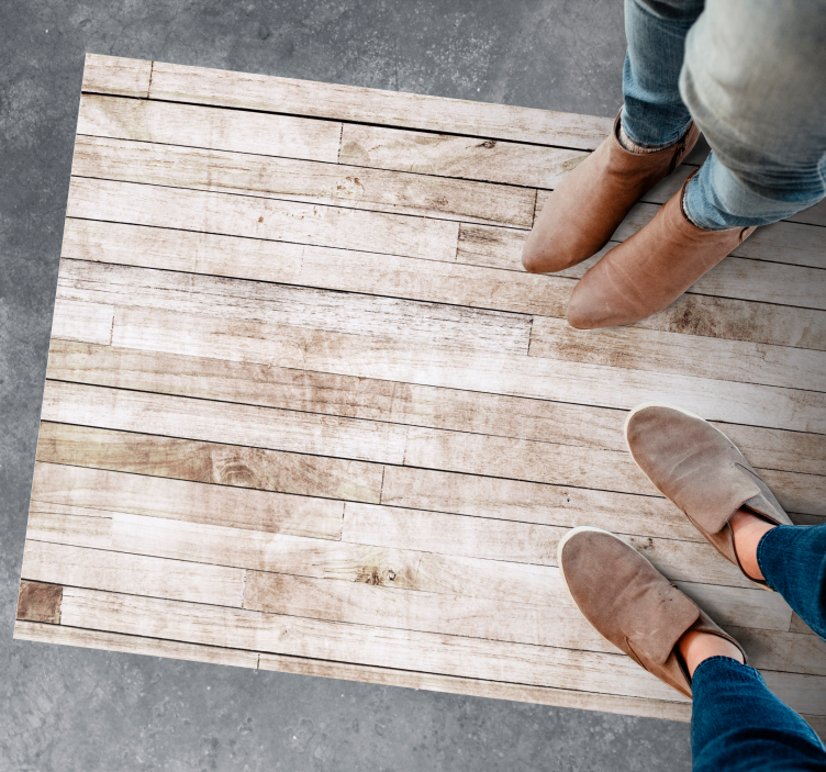 Biely vintage planks vzor textúra koberec - Tenstickers