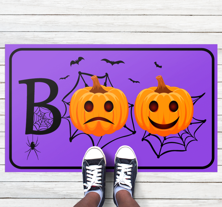 Boo s pavučinami halloweenske koberce - Tenstickers