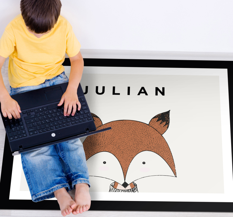 červená líška s menom prispôsobeným matom - Tenstickers