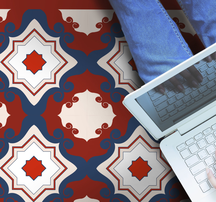 červené vinobranie dlaždice mozaika podlahové dlaždice - Tenstickers