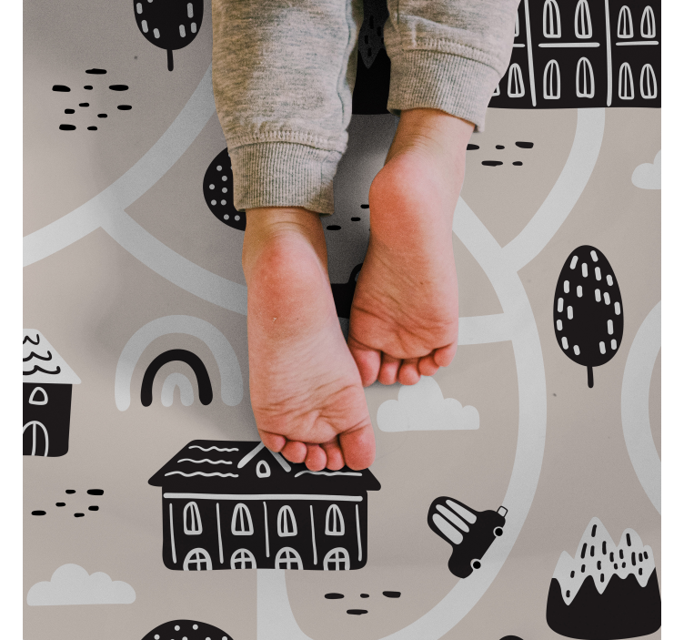 čiernobiele cestné koberce - Tenstickers