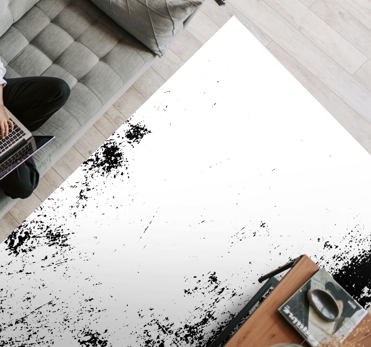 čierny a biely betónový kamenný podlahový vinylový koberec - Tenstickers