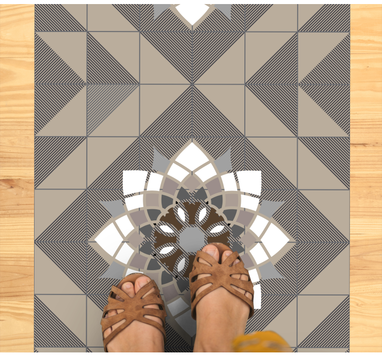 čierny béžový vintage vzor vintage koberec - Tenstickers