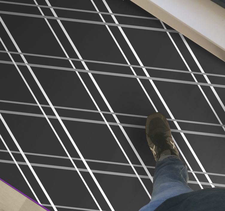 Geometrické vinylové koberce so vzorom čierneho diamantu - Tenstickers