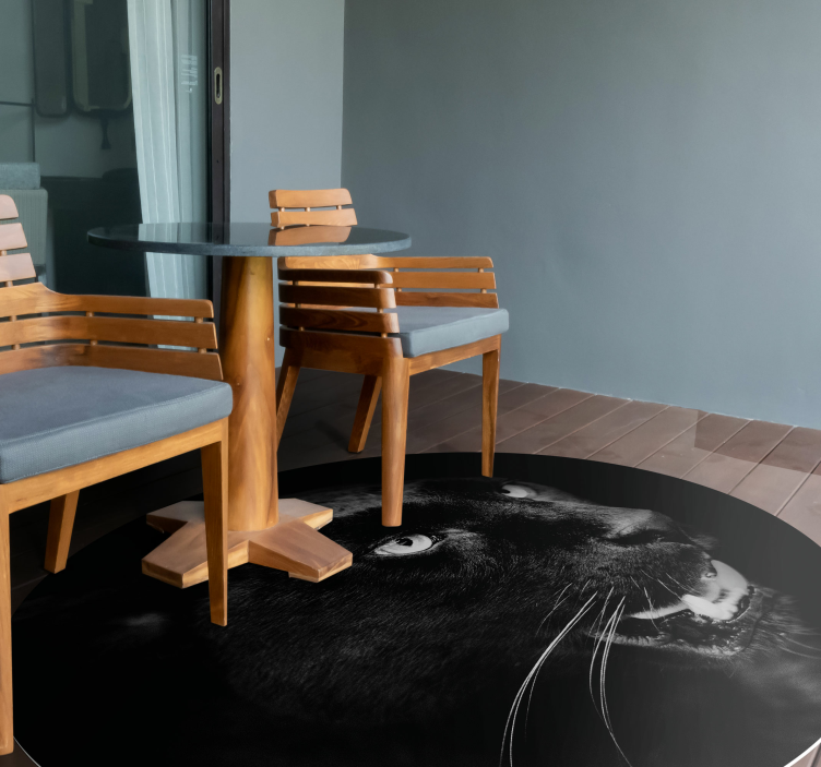 čierny panter portrét zvierat rohož - Tenstickers