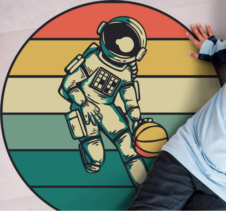 detský vinylový hry astronaut hrať basketbal - Tenstickers