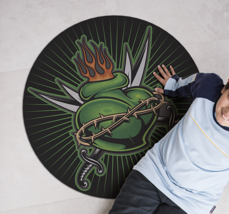 detský vinylový hry ohnivý meč srdce - Tenstickers