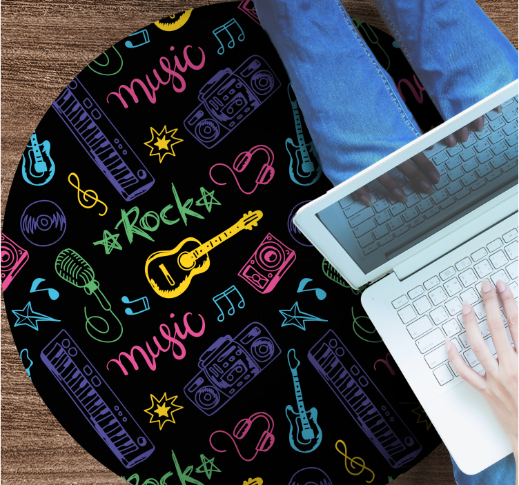vinylový koberec pre mládež vzor hudobných ikon - Tenstickers