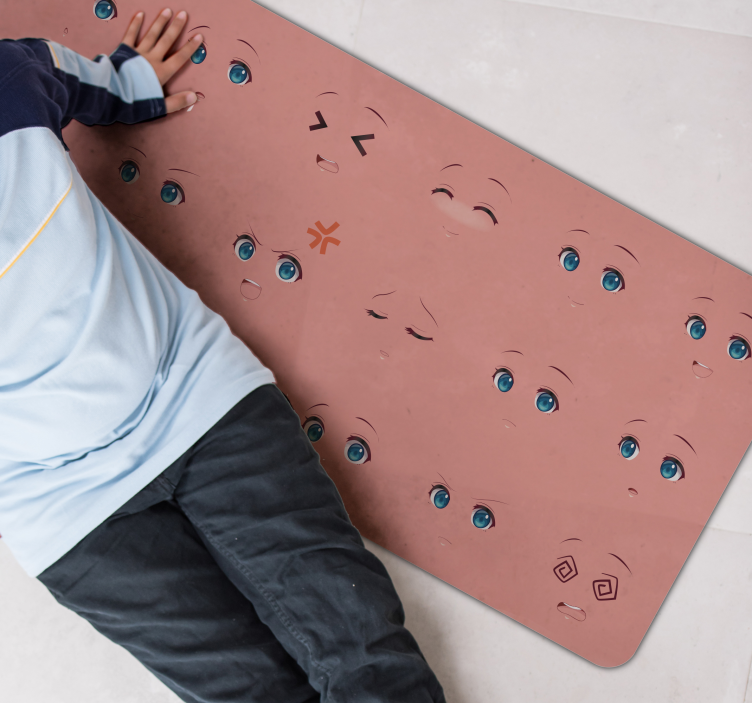 detský vinylový koberec aktivita emotívnych tvárí - Tenstickers