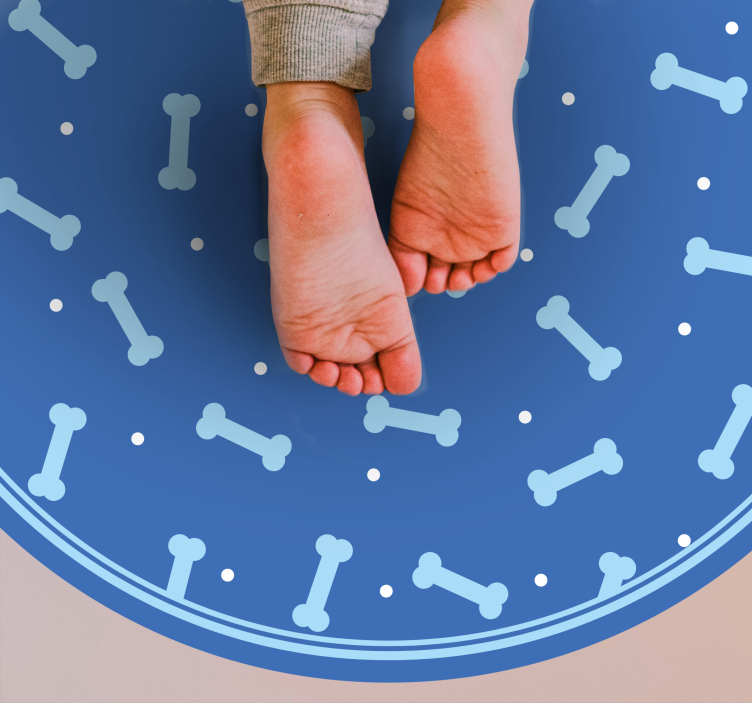 okrúhly vinylový koberec hra so vzorom kostí - Tenstickers