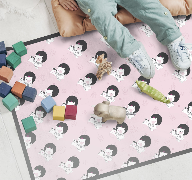 detský vinylový koberec hravá grafika baleríny - Tenstickers