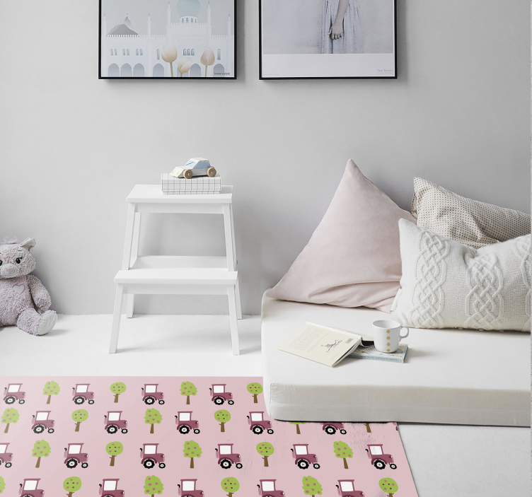 detský vinylový koberec hravý vzor kamiónov - Tenstickers