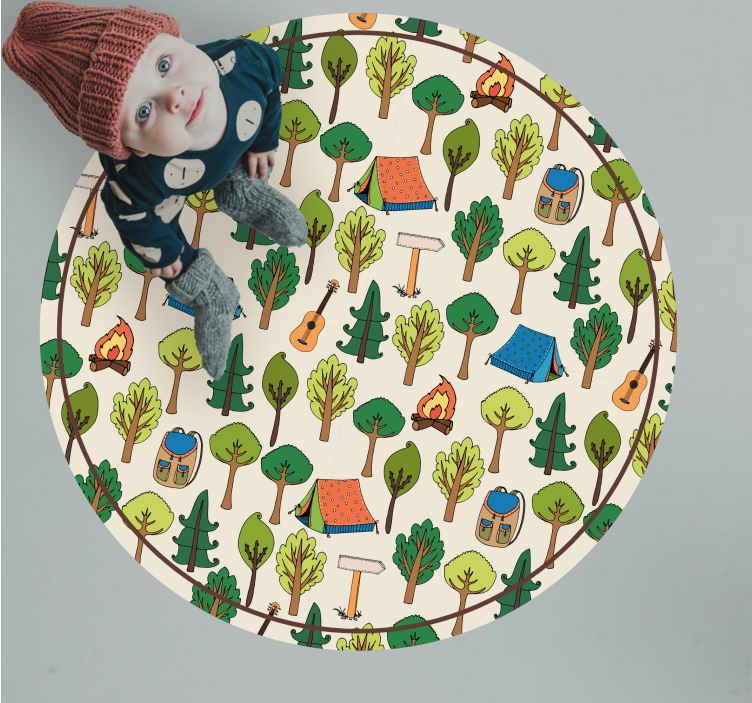 rôzne vinylové koberce pre deti scéna dobrodružstva v kempe - Tenstickers