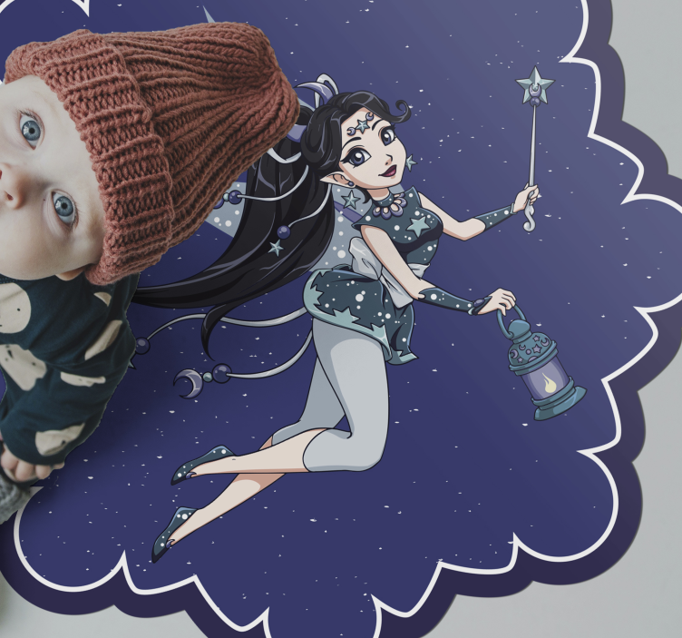 detský vinylový koberec rozprávková nočná obloha - Tenstickers