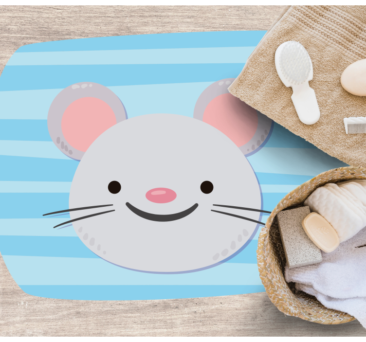 detský vinylový koberec roztomilá myšia tvárička - Tenstickers