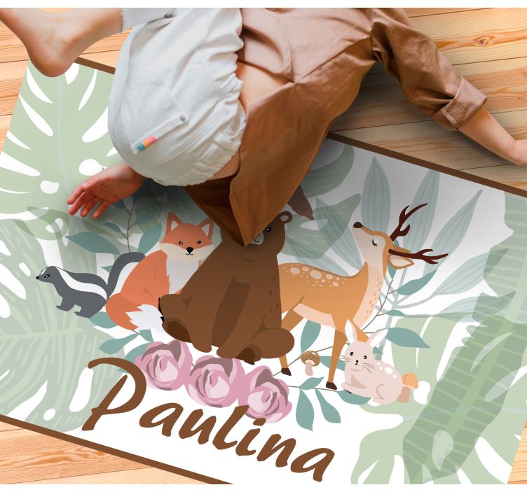 Dievčenské lesné zvieratá prispôsobený koberec pre zvieratá - Tenstickers