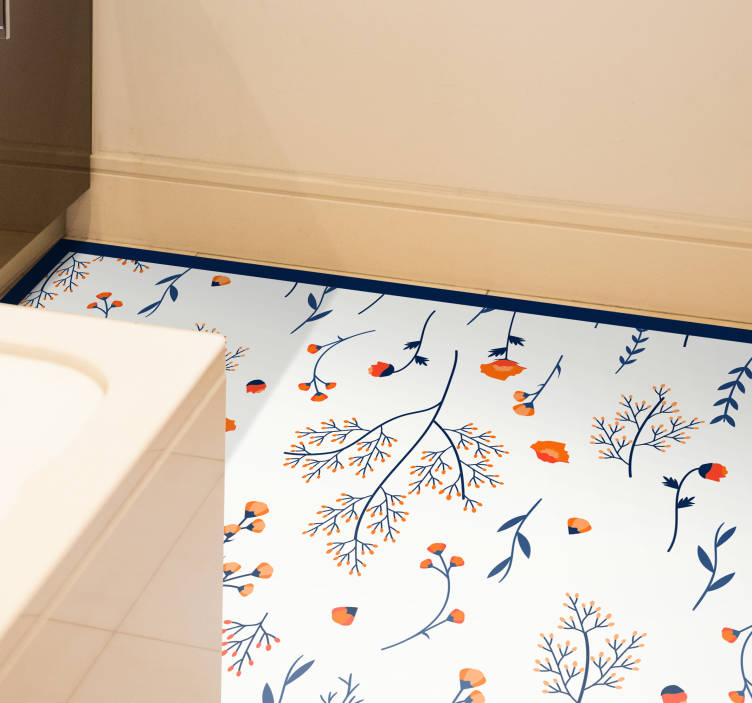 Divoký kvetinový vzor kuchynské podlahové dlaždice - Tenstickers