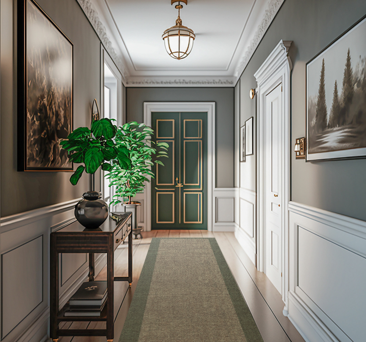 Dizajn so zeleným rámom moderný koberec - Tenstickers